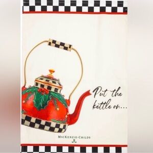MacKenzie-Childs Put On The Kettle Dish Towel NWT
